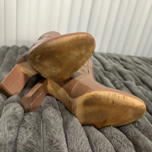 Aldo Glossy Nude Ankle Booties - Picture 3 of 4